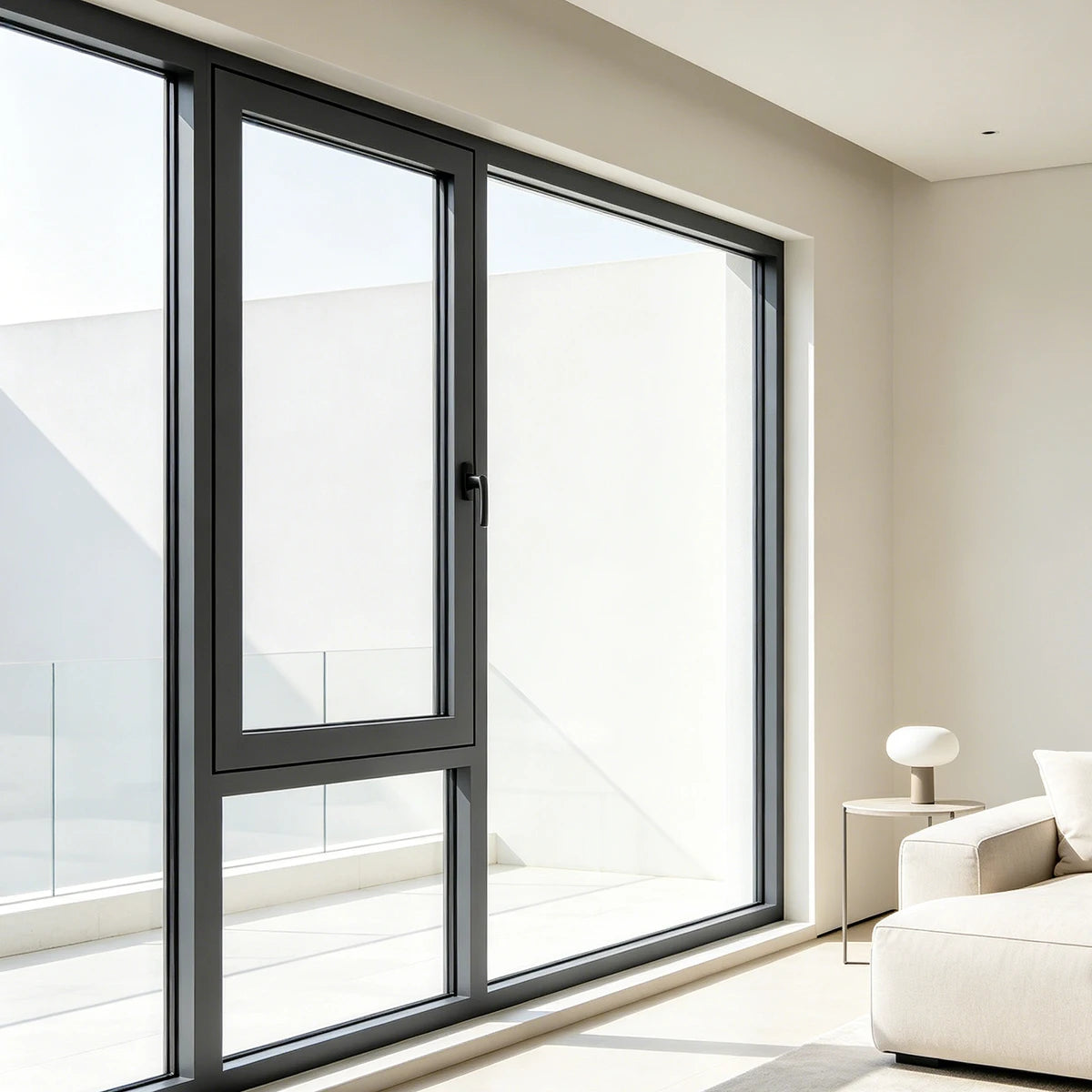 Large View Design Bright Interior Modern Home Aluminum Glass Casement Window for Houses