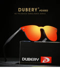DUBERY 2025 Retro Trendy Clip on Sunglasses for Women Rimless Diamond Sunglasses with Blue and Red Frames PC and Tac Lenses