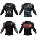 Factory Male Grappling MMA Rashguard Bjj Jiu Jitsu Fightwear High Elastic Compression Digital Printing Gym Kickboxing Tops