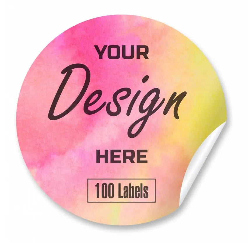 KYW Custom Logo Sticker Packaging Label Waterproof Round 'Thank You' Rose Gold Vinyl Sticker for Candle and Craft Use