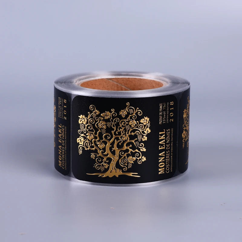 Custom Adhesive Aluminum Brand Name Embossed Waterproof Eco-Friendly Label Sticker for Beer & Beverage Bottles