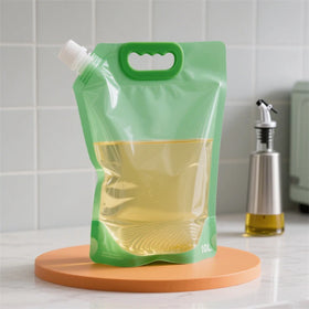 clear Drinking Stand up Pouches Reusable Plastic Collapsible Soy Sauce Beer Cooking Oil Water Storage Bag with Spout