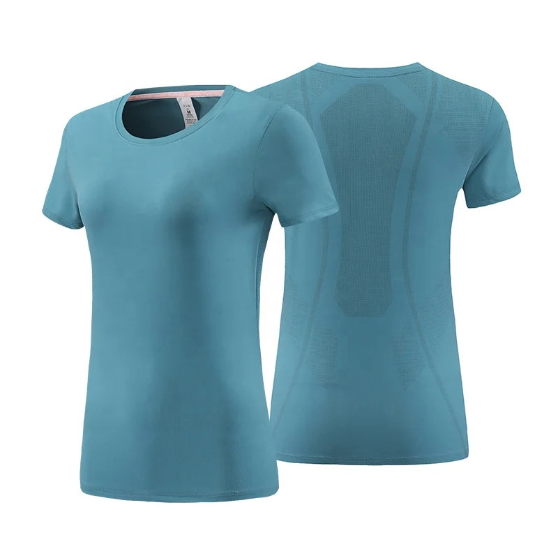 Women Jogging Wear High Stretch Sport Yoga Fitness Tshirts Custom Logo Ladies Tee