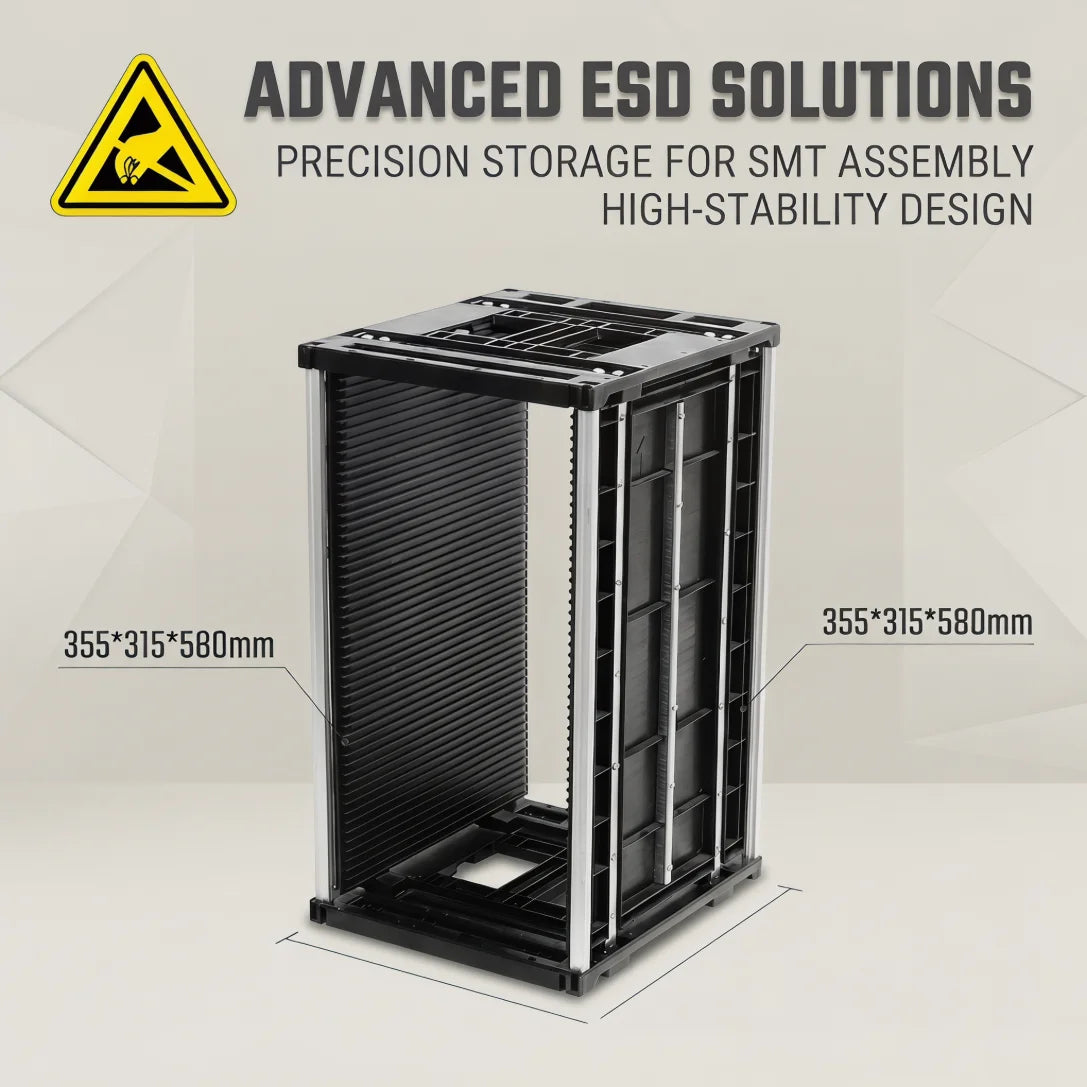 KEXING COP-802 ESD PCB Magazine Rack 355x315x580mm 80-250mm Adjustable ESD Rack SMT Circuit Board Storage Magazine Rack ESD Rack