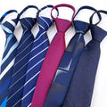 Men's Square Grain Zipper Tie Business and Wedding Patterned Made of Polyester