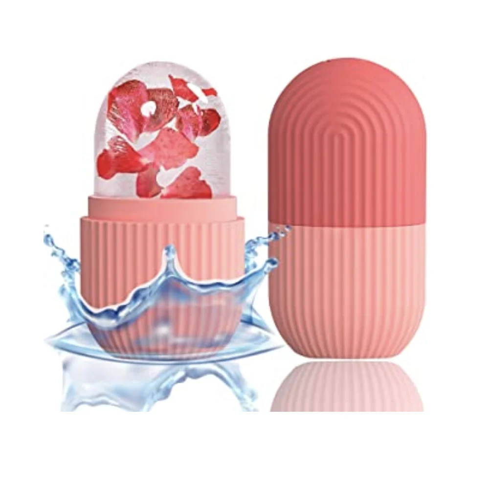 Custom logo Silicone Glow Cube Mold Kit Ice Cube Facial Roller for Face Massager