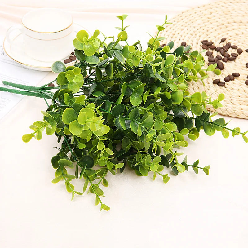 A-1029 Fake Plants Farmhouse Greenery Springs Artificial Boxwood Stems for Home Garden Patio Indoor Outdoor Decoration