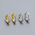 925 Sterling Silver Luxury Ins Hot Selling Irregular Diamond Hoop Earrings for Girls