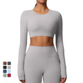 2025 Spring Round Neck Workout Fitness Yoga Tops for Women Soft Running Slimming T-Shirt High Strength Sleeve T-Shirt