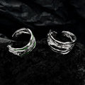 ICEBELA Jewelry 925 Sterling Silver Korean Version Simple Niche Enamel Female Ins Style Open Hollow Shaped Index Finger Ring