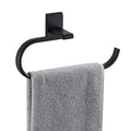 Modern Stainless Steel Black Towel Hanger Wall Mount No Drilling Eco-Friendly Bathroom Towel Ring Tower Holder