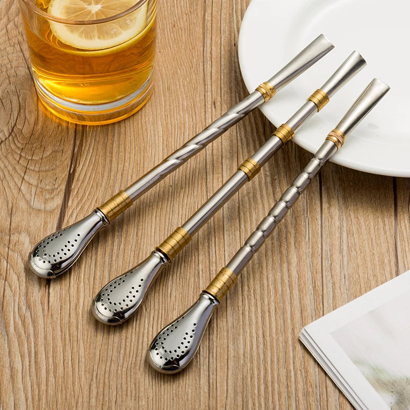2025 New Detachable Metal Straws Stainless Steel Bombilla Straws Yerba Mate Water Tea Drink Straw with Filter Easy Clean