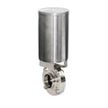 Aohoy SS304/SS316L Food Grade Stainless Steel Sanitary Pneumatic Butterfly Valves with Actuator Welded Design