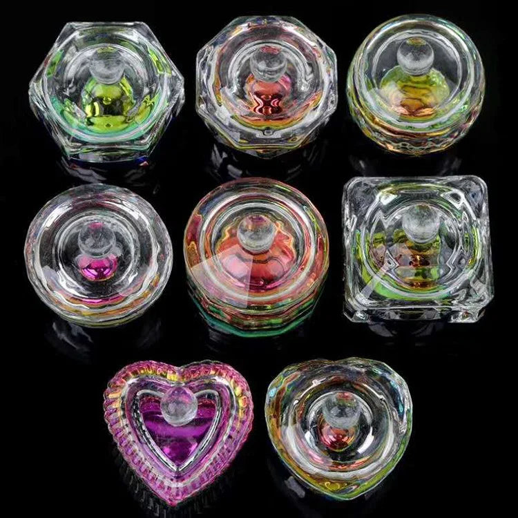Rainbow Hexagonoctgaon Squareheart Round Crystal Glass Jar Jewelry Box MH-QT0485