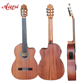 Aiersi Brand Hot Sale Cutaway 39 Inch Customized Electric Classical Guitar with Nylon String