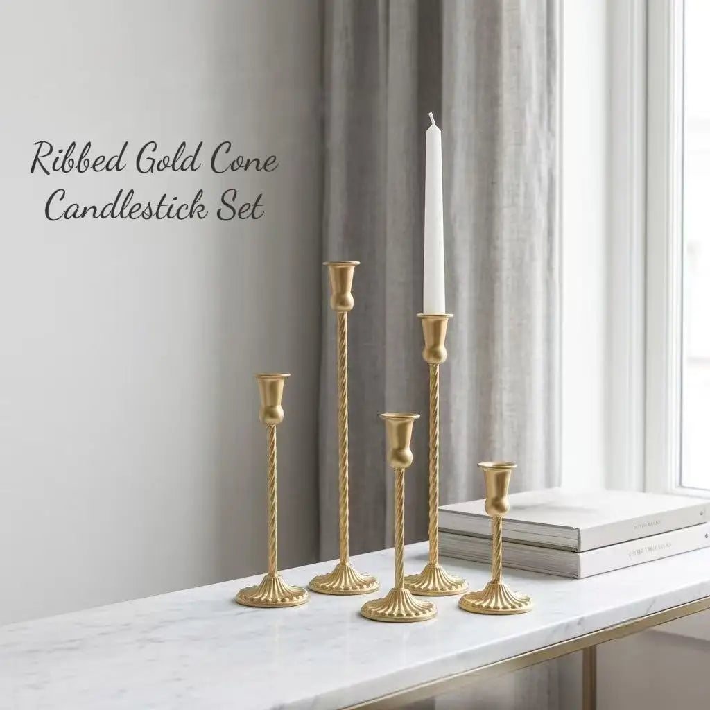 Vintage Gold Iron Diamond Taper Candle Holder Luxury Unique Candle Stand Nordic Home Decoration Customized Wholesale Ornaments