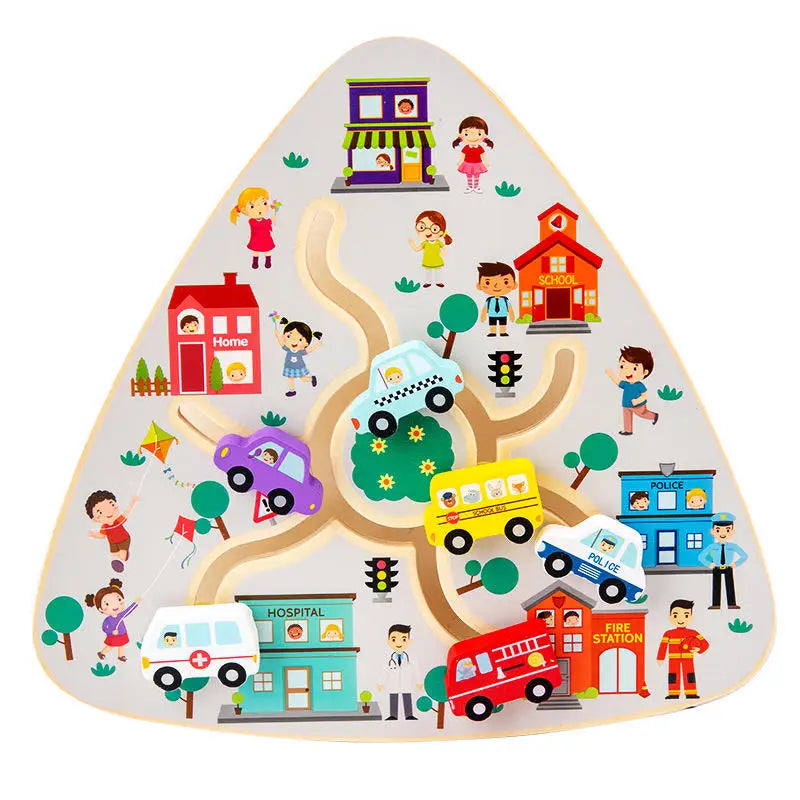 Hot Selling Montessori Children Wooden Walking Pairing Maze Board Early Educational Intelligence Learning Toys for Kids MegaBDM