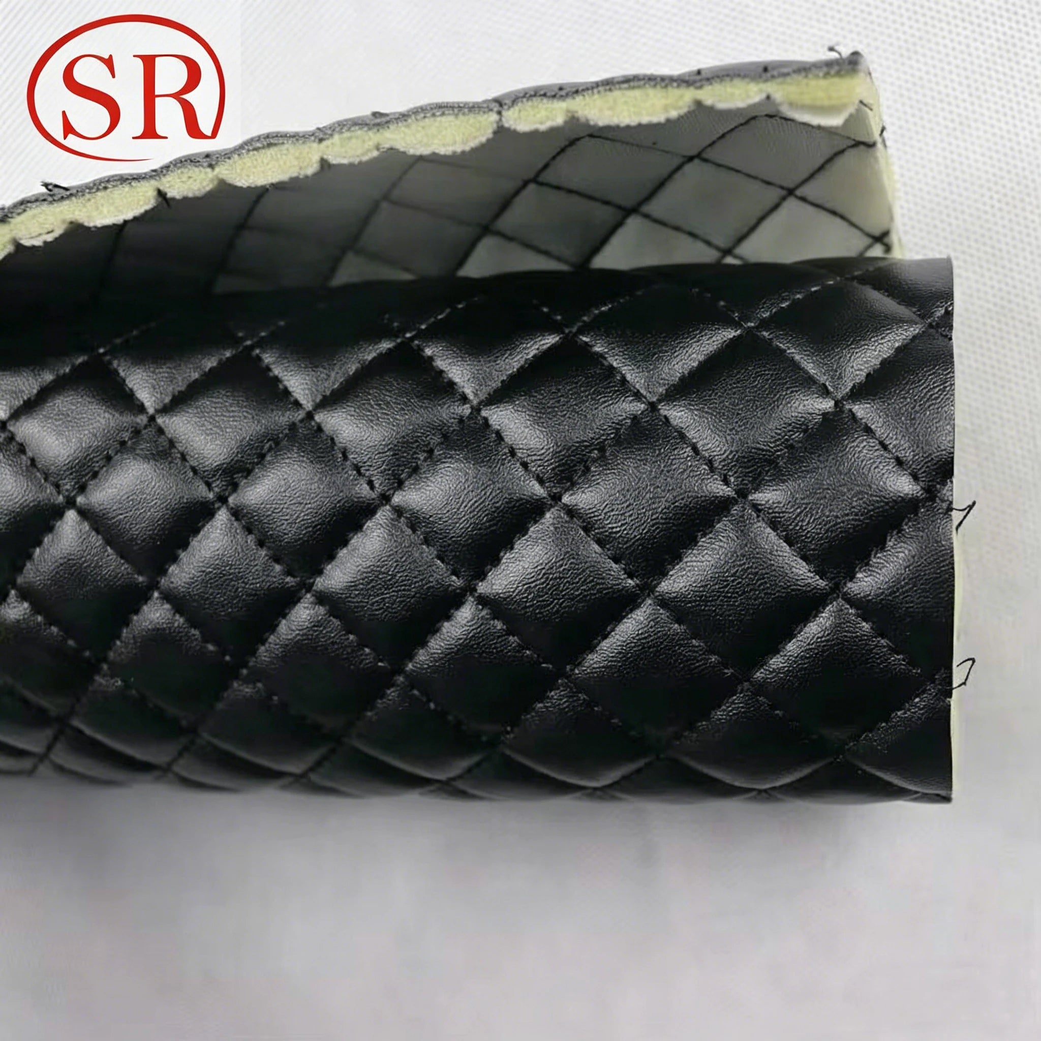 Budget Friendly in Stock Colorful Quilted Embroidery PU Faux Leather for Sofa Home Decoration Use