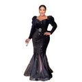 Factory Price African Dresses for Women Clothing Formal Elegant High Resilience African Evening Dresses Sequin African Dresses