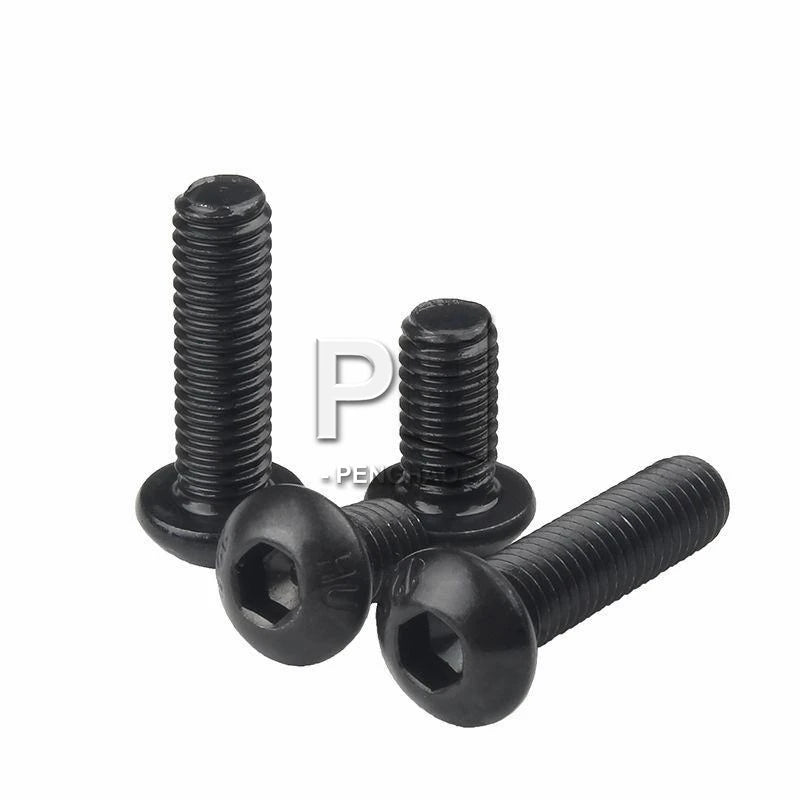 OEM  ISO7380 M2 M2.5 M3 M4 M5 M6 M8  Round  Black 10.9 Grade Hex Socket Button Head  Allen Bolt Screw