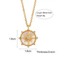 Brand Design Natural Shells 18k Gold Plated Disc Sun Moon Pendant Necklace Tarnish Free Stainless Steel Necklace Design Jewelry
