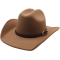 Vintage New Wool Wide Brim Felt Hats Men Women Gentleman Jazz Cowgirl Dress Cap Western Cowboy Style