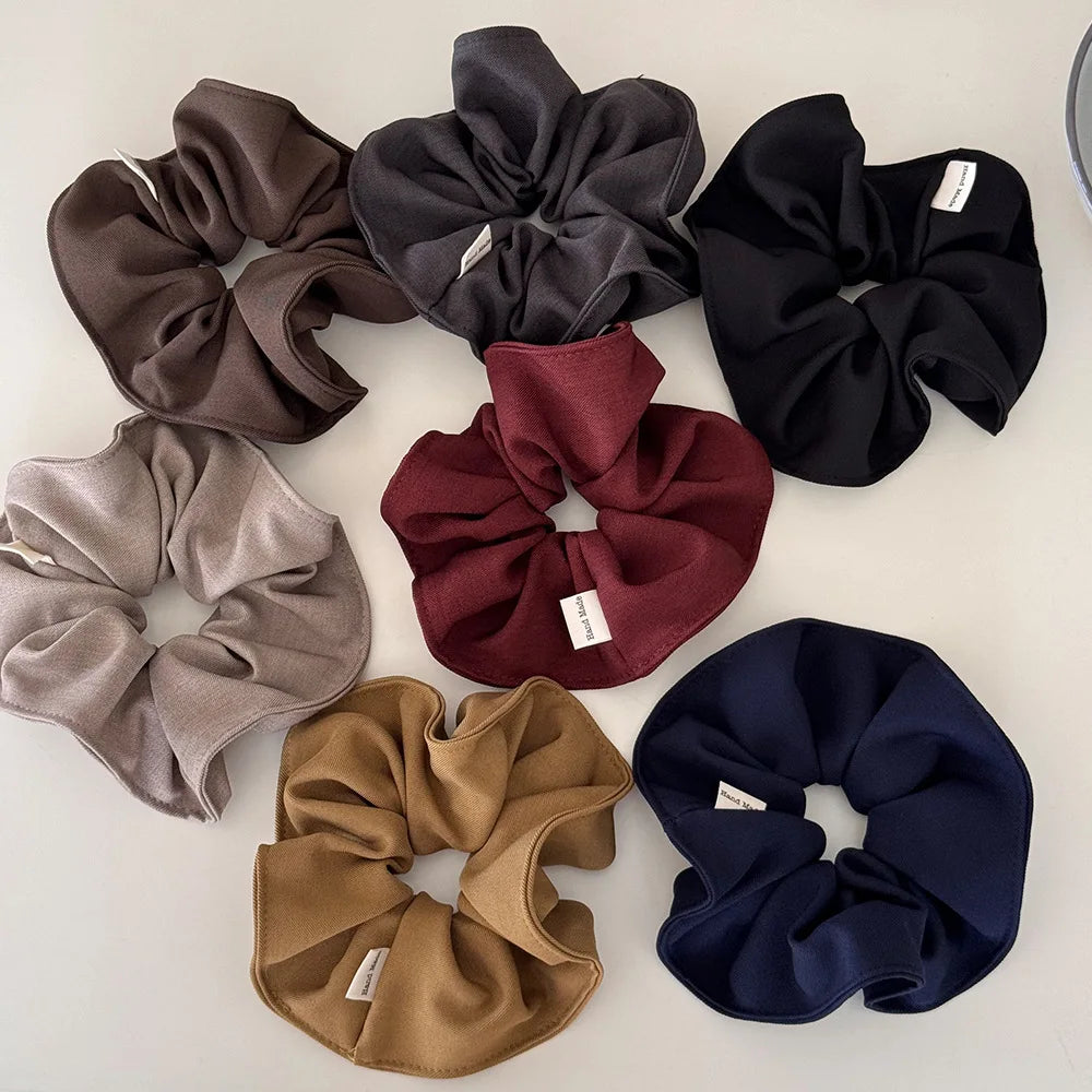 CHENGHE Wholesale Large Polyester Hair Scrunchies for Women Girls Jumbo Double-layer Elastic Hair Band Ponytail Holder Hair Tie