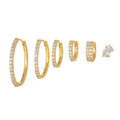 ZUOLA New Arrival Trendy Huggie Earring 6pcs/set 18k Real Gold Plated Geometric Zircon Wholesale Gold Hooks for Women