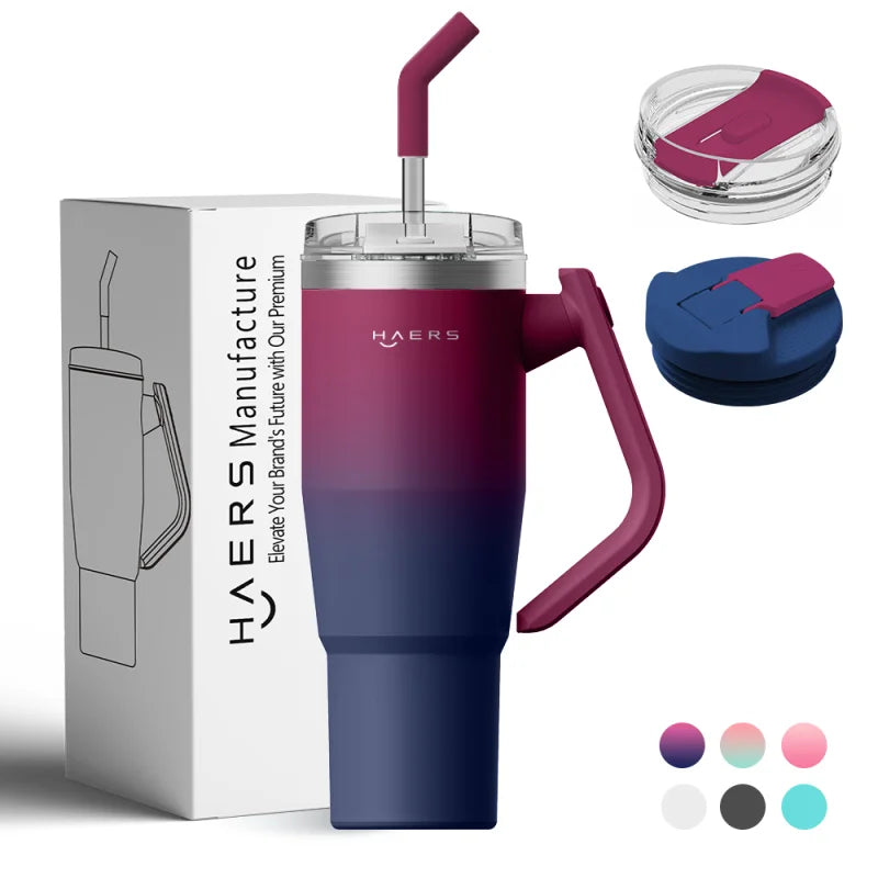 New Design Customized Logo Tumbler Cup with Powder Coated Colors Vacuum Insulated Tumbler Hot and Cold