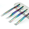 Eyelash Curler Set Titanium Dolphin Clip Gold Clip Slanted Tip Four-Piece False Eyelash Tweezers Set