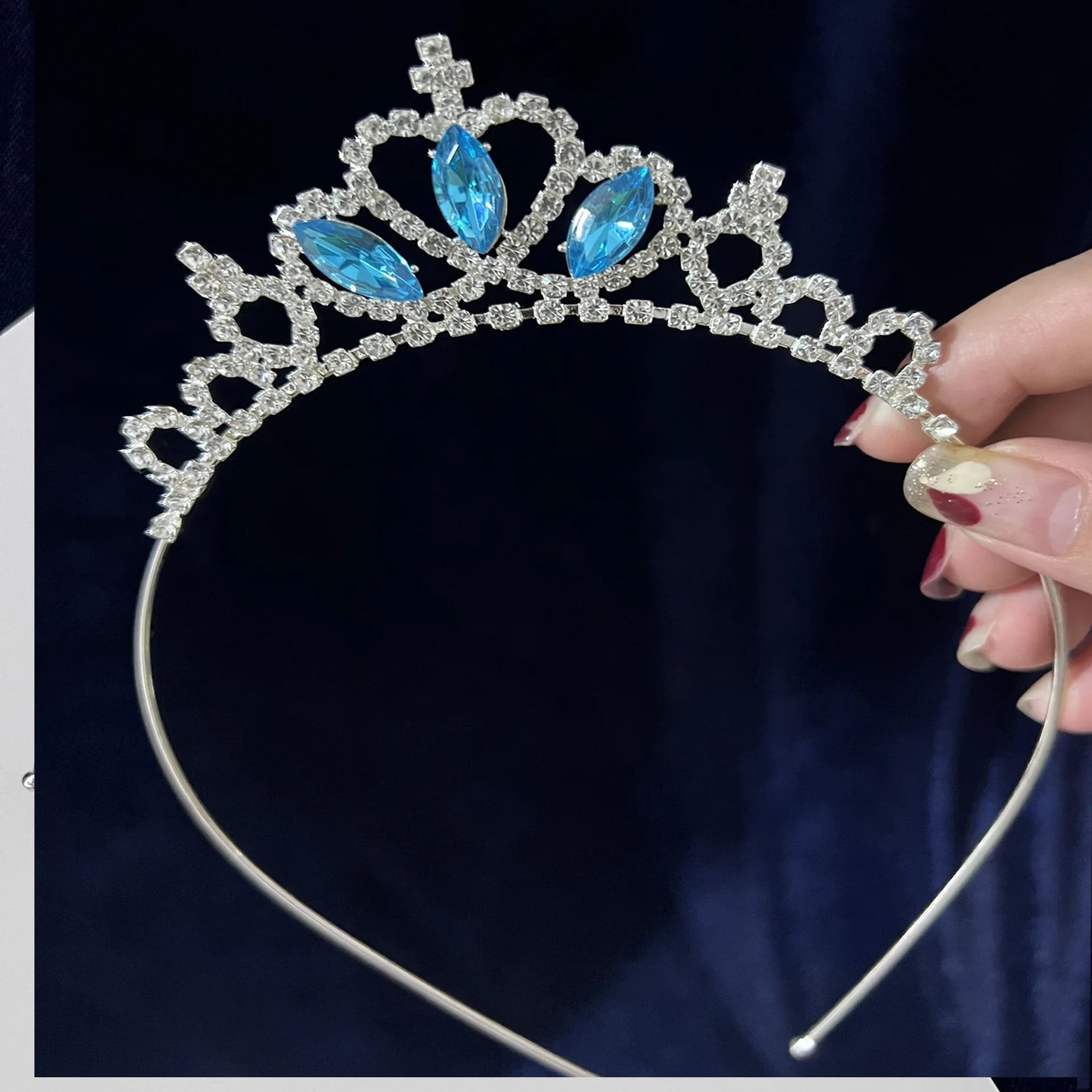 AA01253 Festival Hair Jewelry Accessories Princess Tiara Rhinestone Diamond Crystal Girls Children Kid Headband Crown