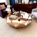 Luxury Design Diamond Shape Coffee Table Modern Rose Gold Stainless Steel Center Table Living Room Villa House Sofa Center Table
