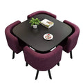 Lacquer Glass Dining Table with 4 Seaters PP+fabric Chairs Low Seating Dining Chair Small Dining Table Set Restaurant Furniture