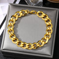 VKME Hip Hop Gold Plated Stainless Steel Cuban Chain Bracelet Jewelry Wholesale