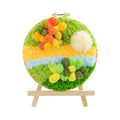 Beginner-Friendly DIY Fiber Art Kit Embroidered Moss Cup Mat and Rug Creative Gift Ideas with a Love Theme