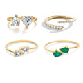 925 Sterling Silver Water Drop Zirconia Open Rings for Women Silver Jewelry High End 18K Gold Plated Jewelry Wholesale