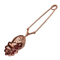 Kitchen Tea Tool Eco-Friendly Modern Copper Plating Fruit Shaped Tea Infuser Stainless Steel Tea Strainer Long Handle Gadgets