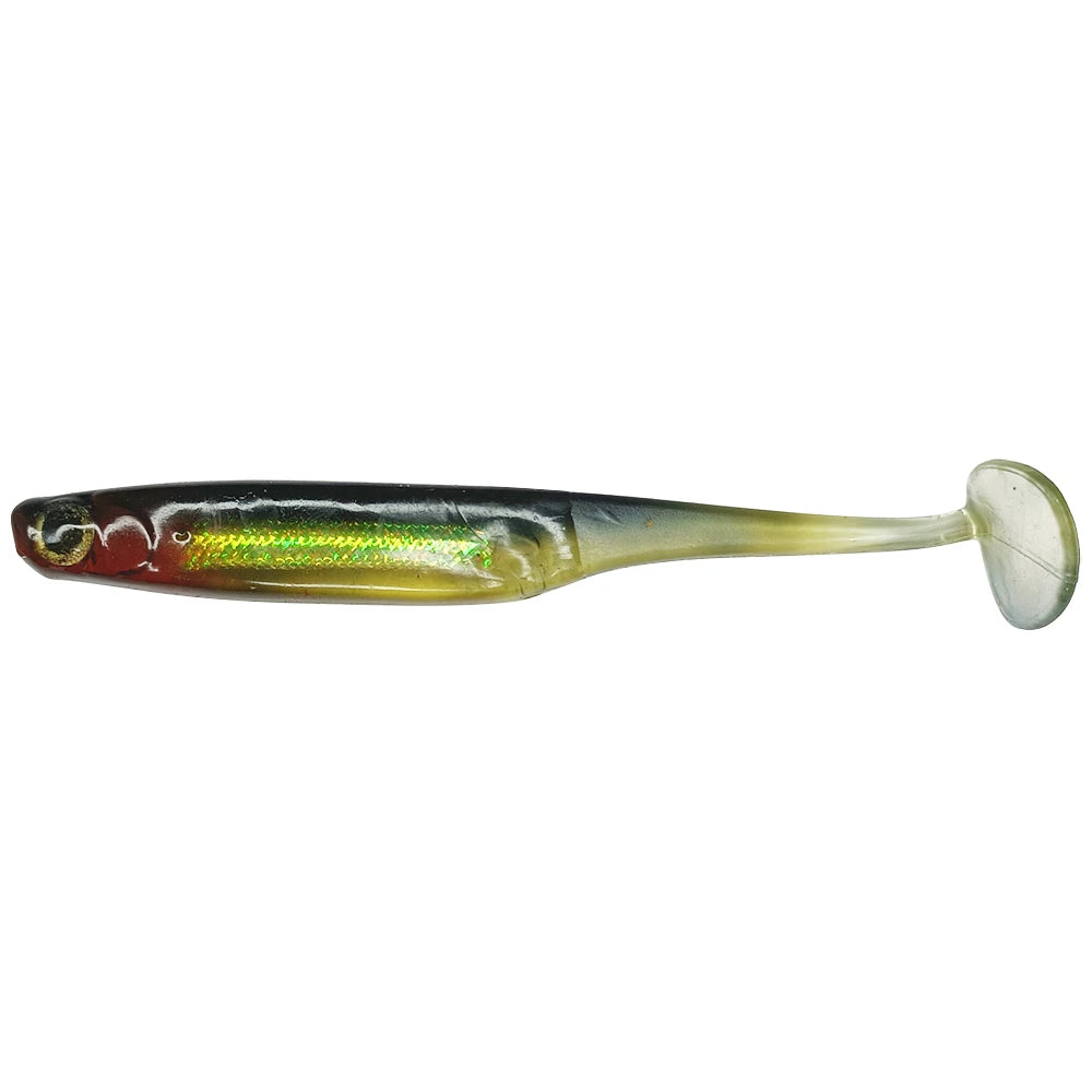 Newbility 10cm 5g Paddle Tail Rig Jigging Soft PVC Lure Hollow Tube Inner T-Shape Tail Soft Plastic Swim Bait