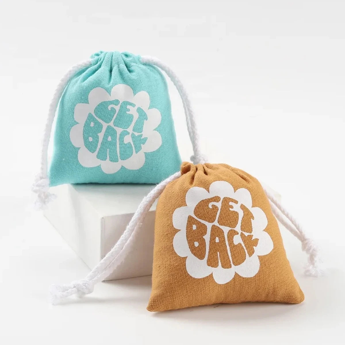 Custom White Logo Printed Mini Gift Cotton Packaging Jewelry Bag Eco Friendly Dust Drawstring Muslin Cotton Pouch Bag