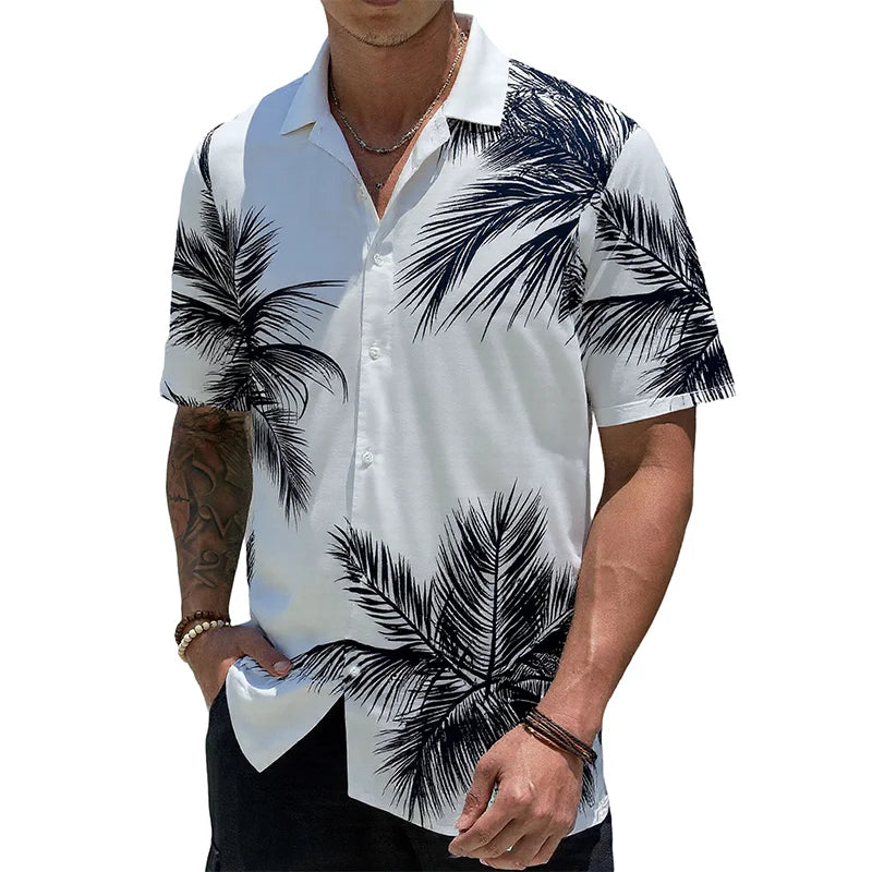 Wholesale Customizable Men's Floral Hawaiian Shirts Breathable Comfortable Casual Fashionable Summer Vacations Single Breasted