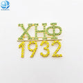 Custom XHO Chi Eta Phi Green Yellow 1932 1923 Phi Jewelry Brooch Greek Sorority Pin