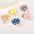 Retro Colorful Enamel Animal Bee Stud Earrings Simple Baroque Pearl Bee Shaped Earrings Women Jewelry