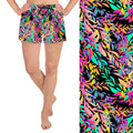 European and American Fashion Colorful Sublimation Loose Shorts Leaves Printed Jogger Shorts for Women