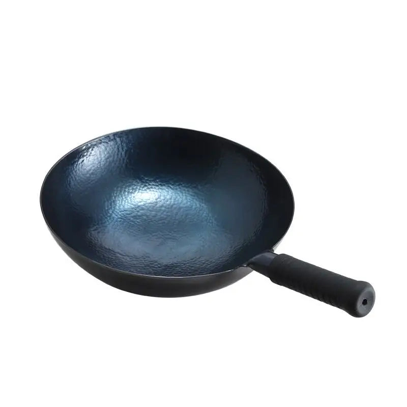 Superior Quality Traditional Chinese Japanese Woks Hand Hammered Carbon Steel Pan