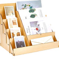 Tailai Wooden Greeting Card Display Stand Display Stand Vendors Postcard Organizer Display Racks Multipurpose Brochure Holder