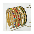 New Women Luxury Bling Baroque Rhinestone Metal Headband Colorful Crystal Alloy Hairband Headband Headwear