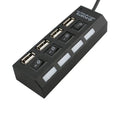 Cheap Plastic 4 Port USB Hub 2.0  Divider with Individual Switch