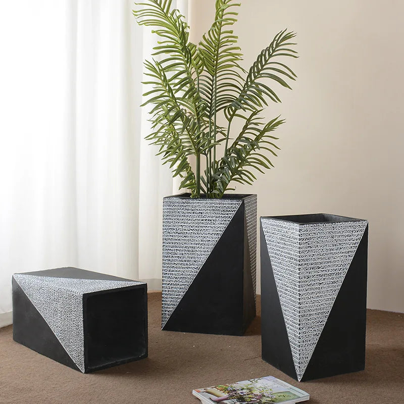 P43 Nordic Cylinder Style Cement Flowerpot Nordic Literature and Art Indoor Potted Concrete Pots Garden Cement Flower Pots