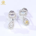 Fine Jewelry Emerald Pear Cut Diamond White GRA Certified S925 Sterling Silver VVs1 Moissanite Stud Earrings of Wedding