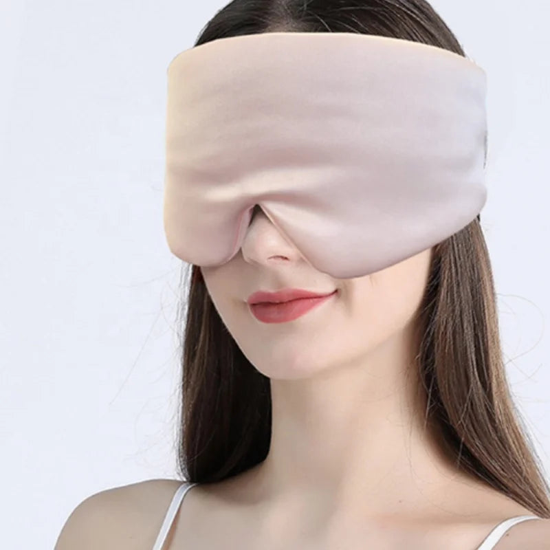 Custom Soft Silk Elastic Band Eye Mask Luxury Travel Blackout Eye Maskfor Sleeping Super Comfortable Sleep Eye Mask